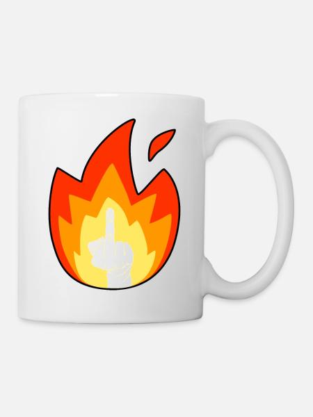 Emoji doigt de feu - Mug blanc - blanc
