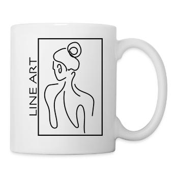 lineart woman, print, minimalistic - Tasse - Weiß - Rechts