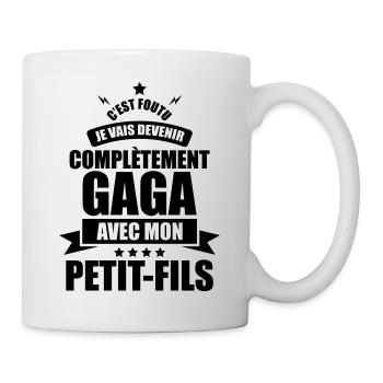foutu je vais devenir gaga avec mon petit-fils - Mug blanc - blanc - Droite