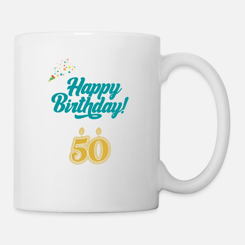 Happy Birthday 50 ans - Mug blanc - blanc