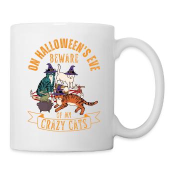 Chats d’Halloween mignons et effrayants - Mug blanc - blanc - Droite