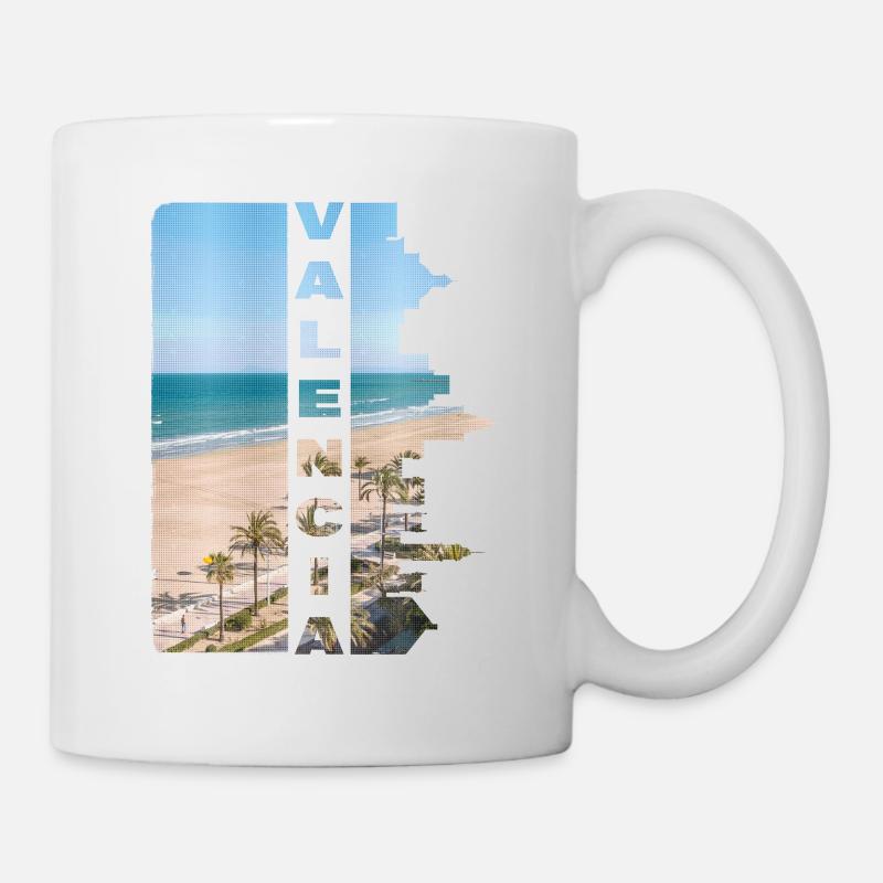 Valencia Spanien Stadt Skyline Urlaub Sommer - Tasse - Weiß