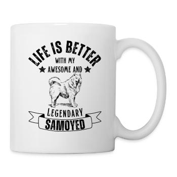 Life is better with Samoyed Dog Retro Vintage - Mug - white - Right