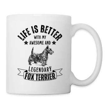 La vie est meilleure avec le légendaire chien Fox Terrier - Mug blanc - blanc - Droite