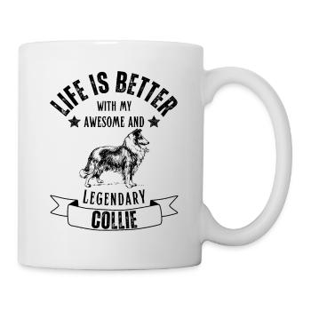 Legendärer Collie Vintage Retro - Tasse - Weiß - Rechts
