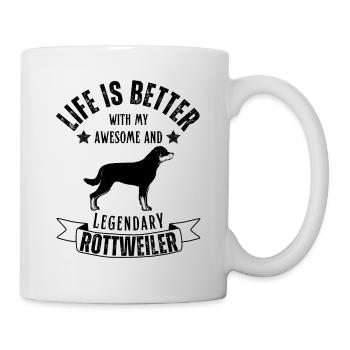 Life is better with Rottweiler Dog Retro Vintage - Mug - white - Right