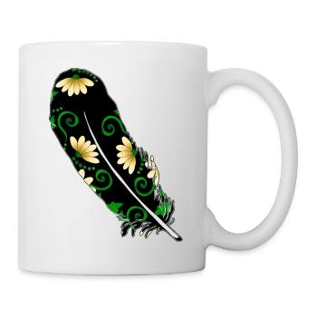 Feder - Tasse - Weiß - Rechts