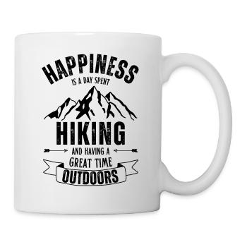 Le bonheur est une journée passée à faire de la randonnée. Randonnée nature. - Mug blanc - blanc - Droite