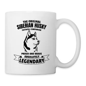 Legendärer Husky Hund Classic Retro Vintage - Tasse - Weiß - Rechts