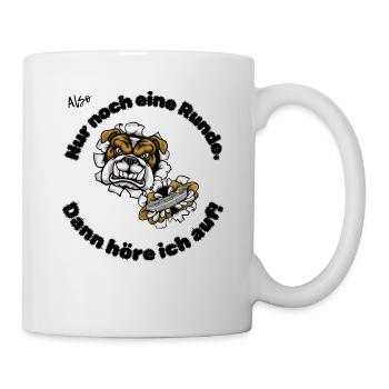 Ein Runde spielen mit Bulldogge Design - Tasse - Weiß - Rechts