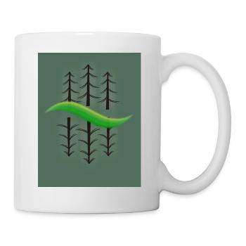 Abstrakte Natur Tannen Design Shirts etc. Grün - Tasse - Weiß - Rechts