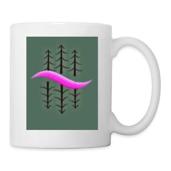 Abstrakte Natur Tannen Design Shirts etc. Pink - Tasse - Weiß - Rechts