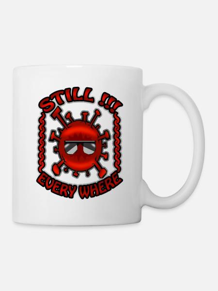 Healty Stay Virus Huh - Tasse - Weiß