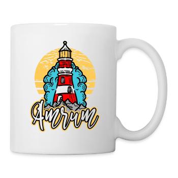 Amrum Germany City Lighthouse Skyline Font - Mug - white - Right