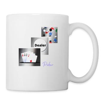 Poker 3 cadres superposés - Mug blanc - blanc - Droite