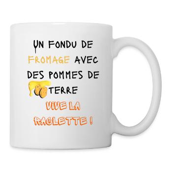 Un fondu de raclette avec des pommes de terre - Mug blanc - blanc - Droite