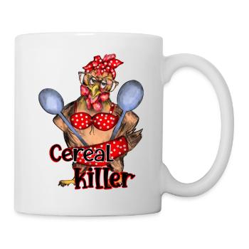 Cereal killer - crazy chicken mom design - Tasse - Weiß - Rechts
