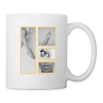 4 cadres partie corps femme - Mug blanc - blanc - Droite