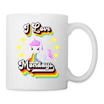 I Love Mondays Unicorn - Mug - white - Right