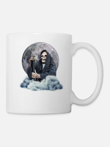 Totenkopf Sensenmann - Tasse - Weiß