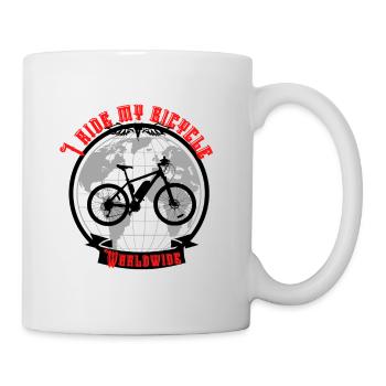 I ride my bicycle worldwide - Mug - white - Right