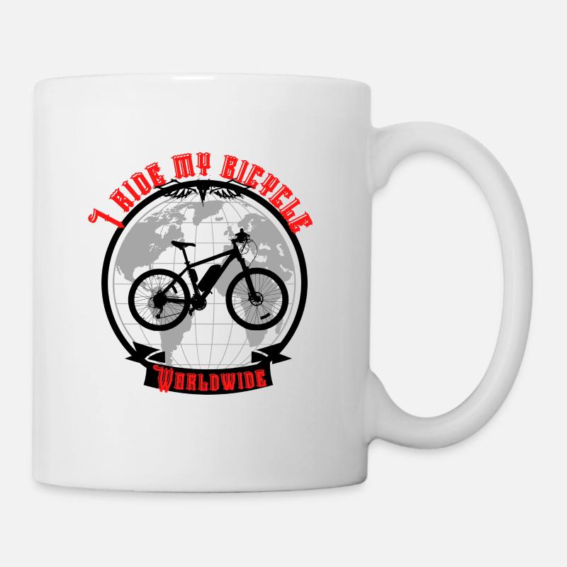 I ride my bicycle worldwide - Mug - white