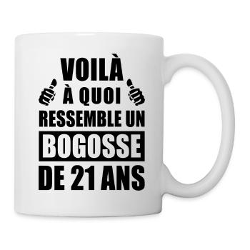 bogosse de 21 ans / humour anniversaire 21 ans - Mug blanc - blanc - Droite