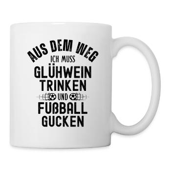 Fußball Fussball lustiger Spruch Deutschland - Tasse - Weiß - Rechts