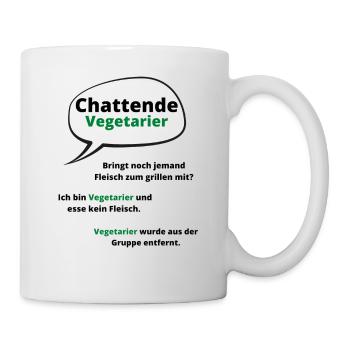Vegetarierer lustiger Chat - Tasse - Weiß - Rechts