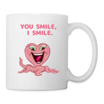DU LÄCHELST, ICH LÄCHLE. SÜSSES TIER - Tasse - Weiß - Rechts