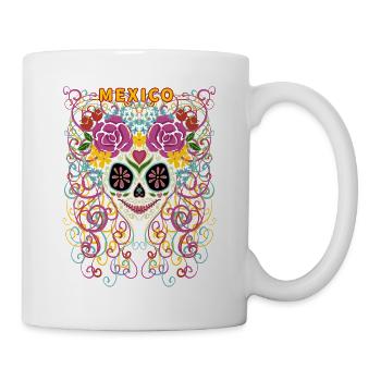 Crâne de sucre ART mexicain - Mug blanc - blanc - Droite