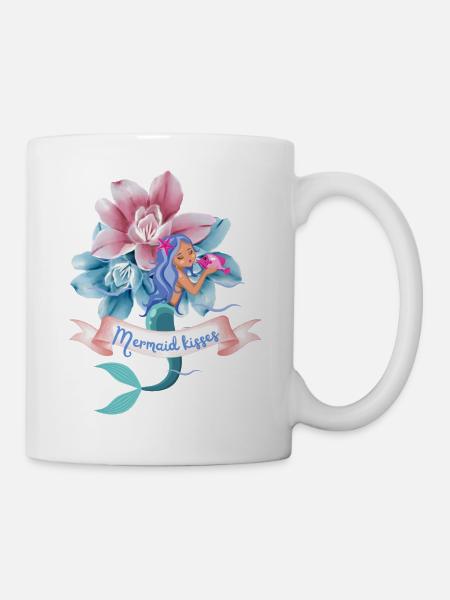 Mermaid kisses - Tasse - Weiß