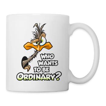 Strauß Strauss Lustiger Vogel Laufvogel Emu Spruch - Tasse - Weiß - Rechts