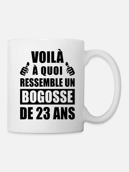 bogosse de 23 ans / humour anniversaire 23 ans - Mug blanc - blanc
