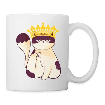 Cat Crown Peace Angry Sweet Grumpy - Mug - white - Right