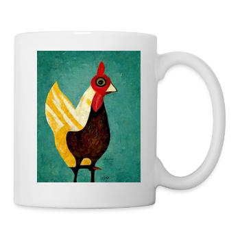 Funny Chicken Painting - Mug - white - Right