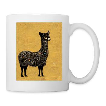 Lama Painting Gold - Mug - white - Right