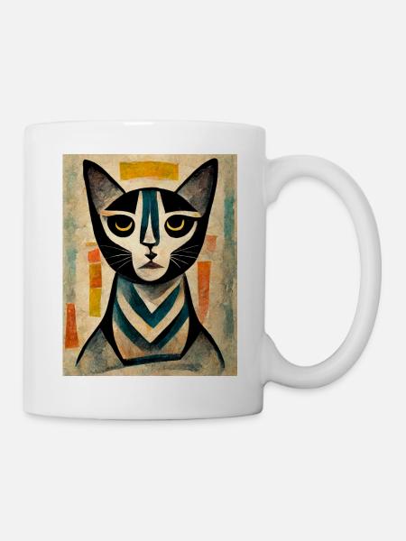 Cat abstract - Mug - white