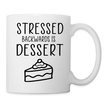 Stressed backwards funny saying - Mug - white - Right