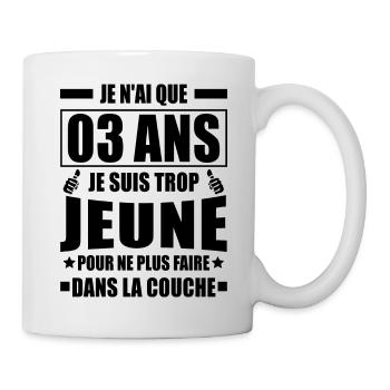 je n'ai que 03 ans / anniversaire bébé 03 ans - Mug blanc - blanc - Droite