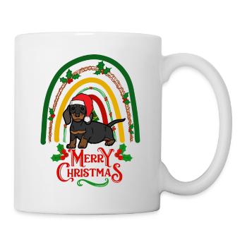 Cute Dachshund Christmas Puppy Kawaii - Mug - white - Right