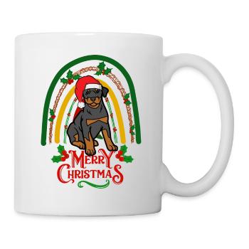 Süßer Dobermann Weihnachten Hund Kawaii - Tasse - Weiß - Rechts