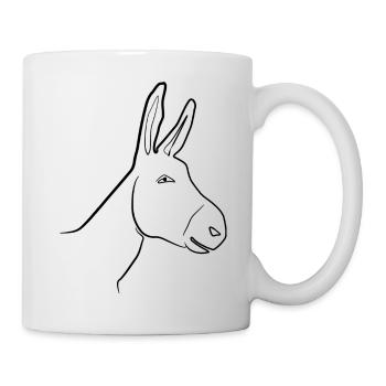 Esel - Eselkopf Shirt gezeichnet - Tasse - Weiß - Rechts