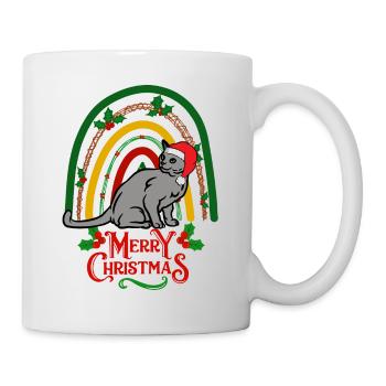 Chat bleu russe Noël - Mug blanc - blanc - Droite