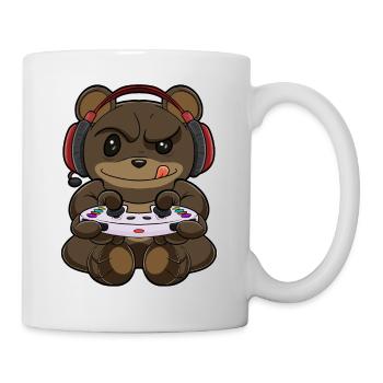 Bear With Gaming Controller I Funny Gaming I Gamer - Tasse - Weiß - Rechts