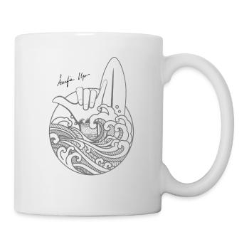 Cœur de surfeur - Mug blanc - blanc - Droite