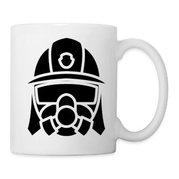 Feuerwehr Helm - Tasse - Weiß - Rechts