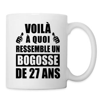 bogosse de 27 ans / humour anniversaire 27 ans - Mug blanc - blanc - Droite