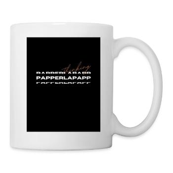 White Black Simple Papperlapapp Typography T Shirt - Tasse - Weiß - Rechts