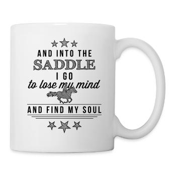 Into the saddle I go - Mens Edition Black - Tasse - Weiß - Rechts